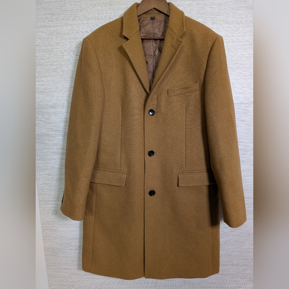 J Crew Thompson Wool Blend Topcoat Camel Brown Size 42 - Picture 1 of 15